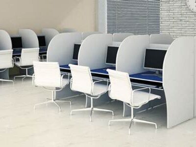 Baia de telemarketing lateral curva