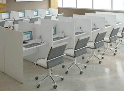 Baia de telemarketing lateral reta