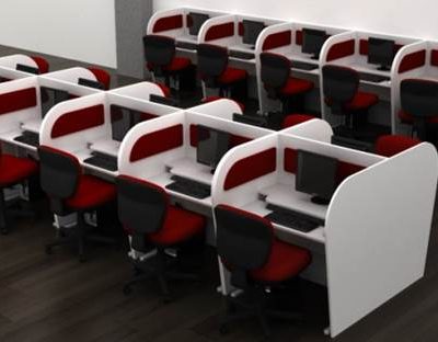 Baias de call center NR17 com abafador de som