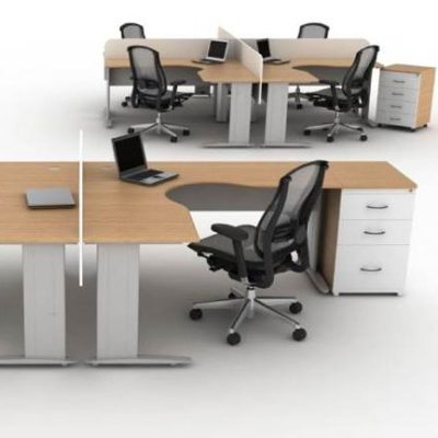 Ilha de trabalho, com painel divisor central tampo